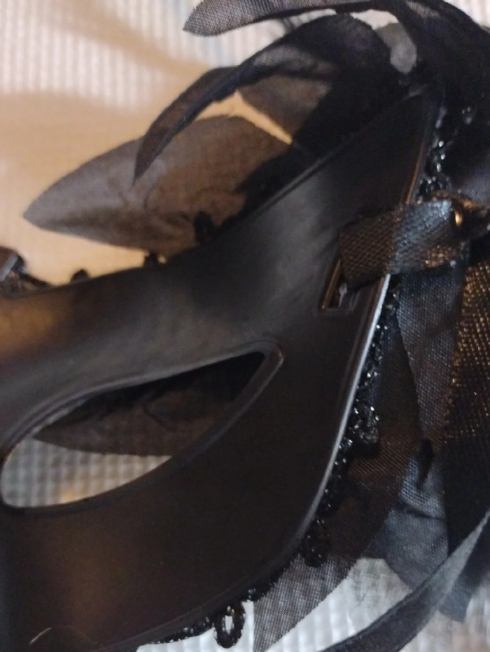 Black Lace Flower Venetian Masquerade Mask for Women